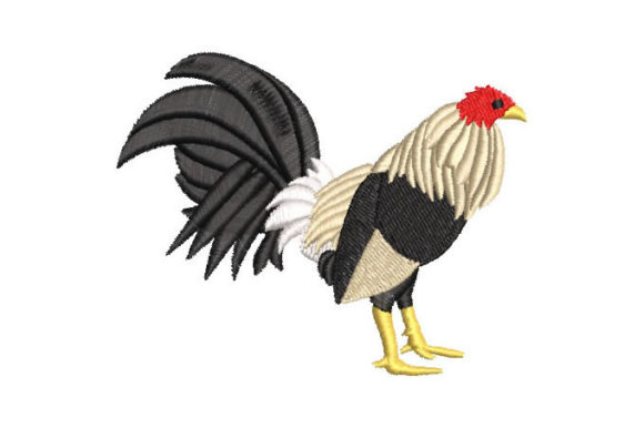 Fighting Rooster: A Bold Choice for Holiday Embroidery