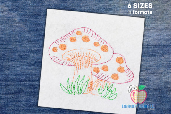 Mushroom Growing in Grass: A Holiday Embroidery Review
