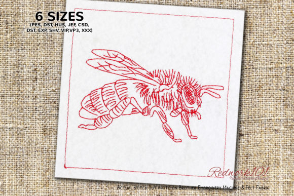 Reviewing Close Up of Honeybee for Embroidery Projects